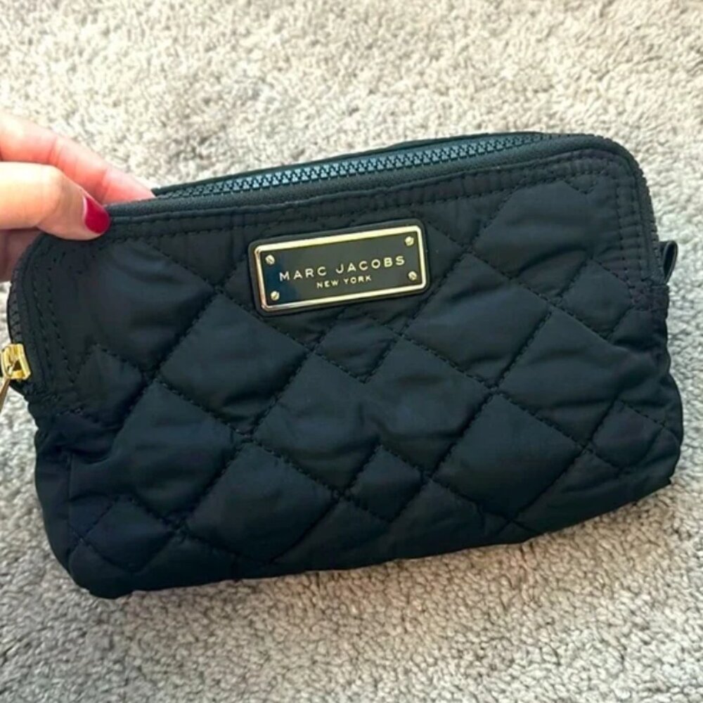 Marc Jacobs Black Quilted Double-Zip Cosmetic Pouch